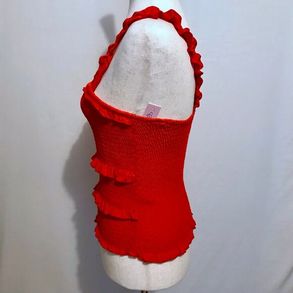 Crave Fame NWT Red Smocked Sleeveless Top Juniors S - Picture 5 of 11